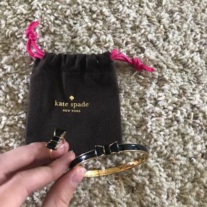 KATE SPADE black bow bangle & matching ring